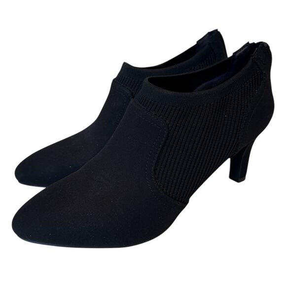 LifeStride Gia Shooties 8.5 Black Stretch Short Booties Back Zip Minimal Classic - Picture 6 of 6